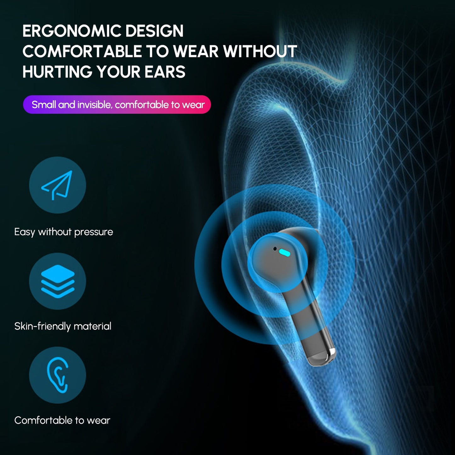 Dual Noise Cancelling True Wireless Earbuds Bluetooth Headphones