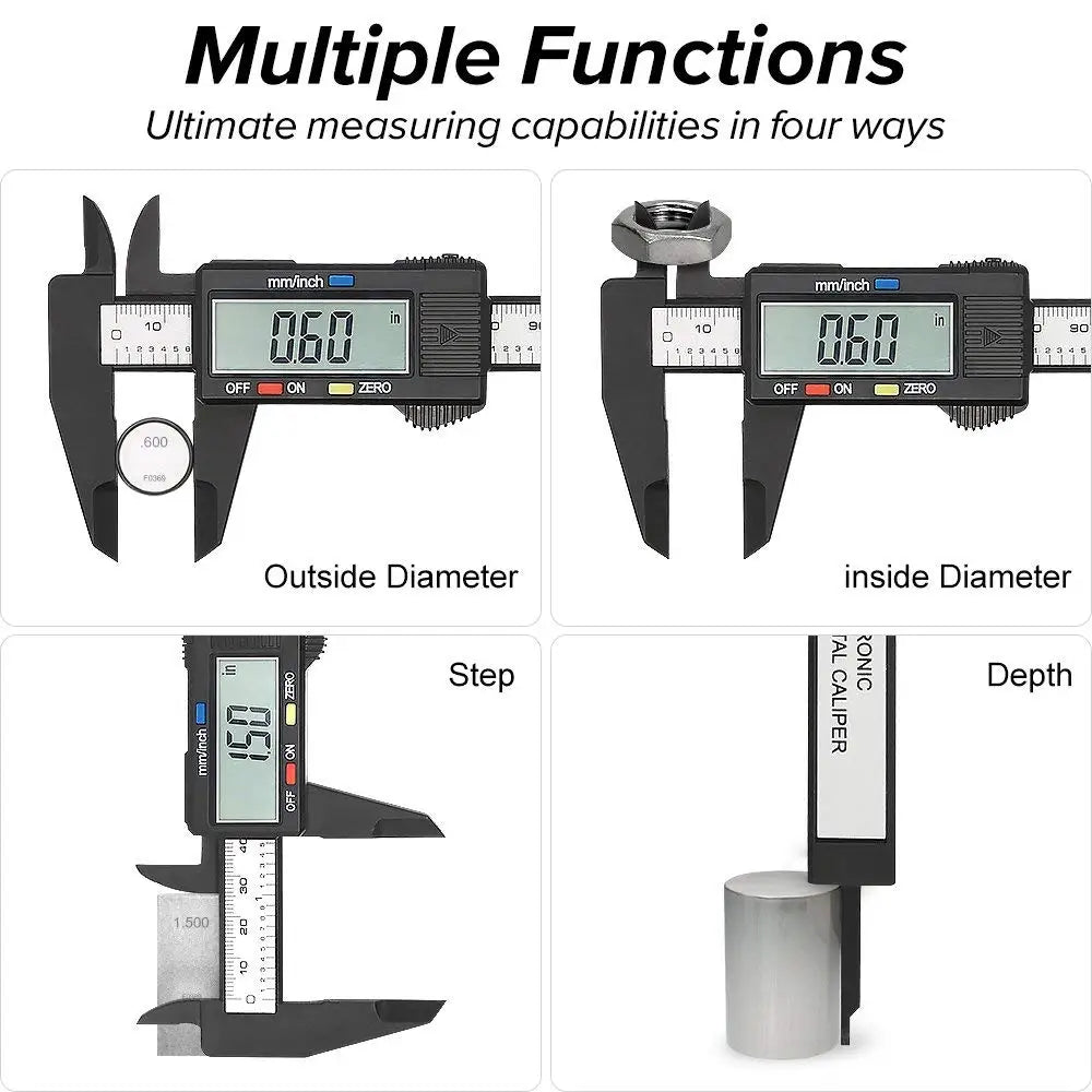 150mm 100mm Electronic Digital Caliper Carbon Fiber Dial Vernier