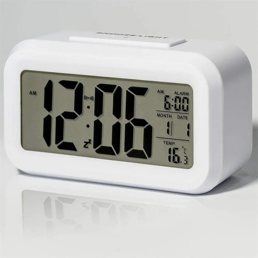 LED Digital Alarm Clock Backlight Snooze Data Time Calendar Desktop