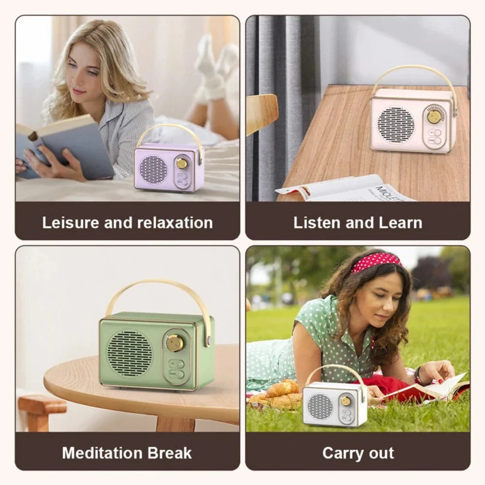 Retro Mini Wireless Bluetooth Speaker with Knob Adjustment